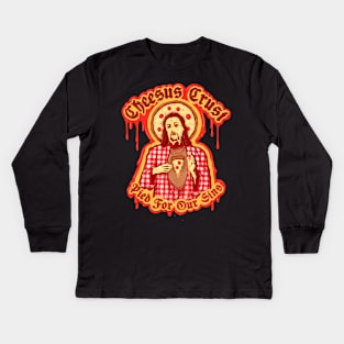 Cheesus Crust Kids Long Sleeve T-Shirt